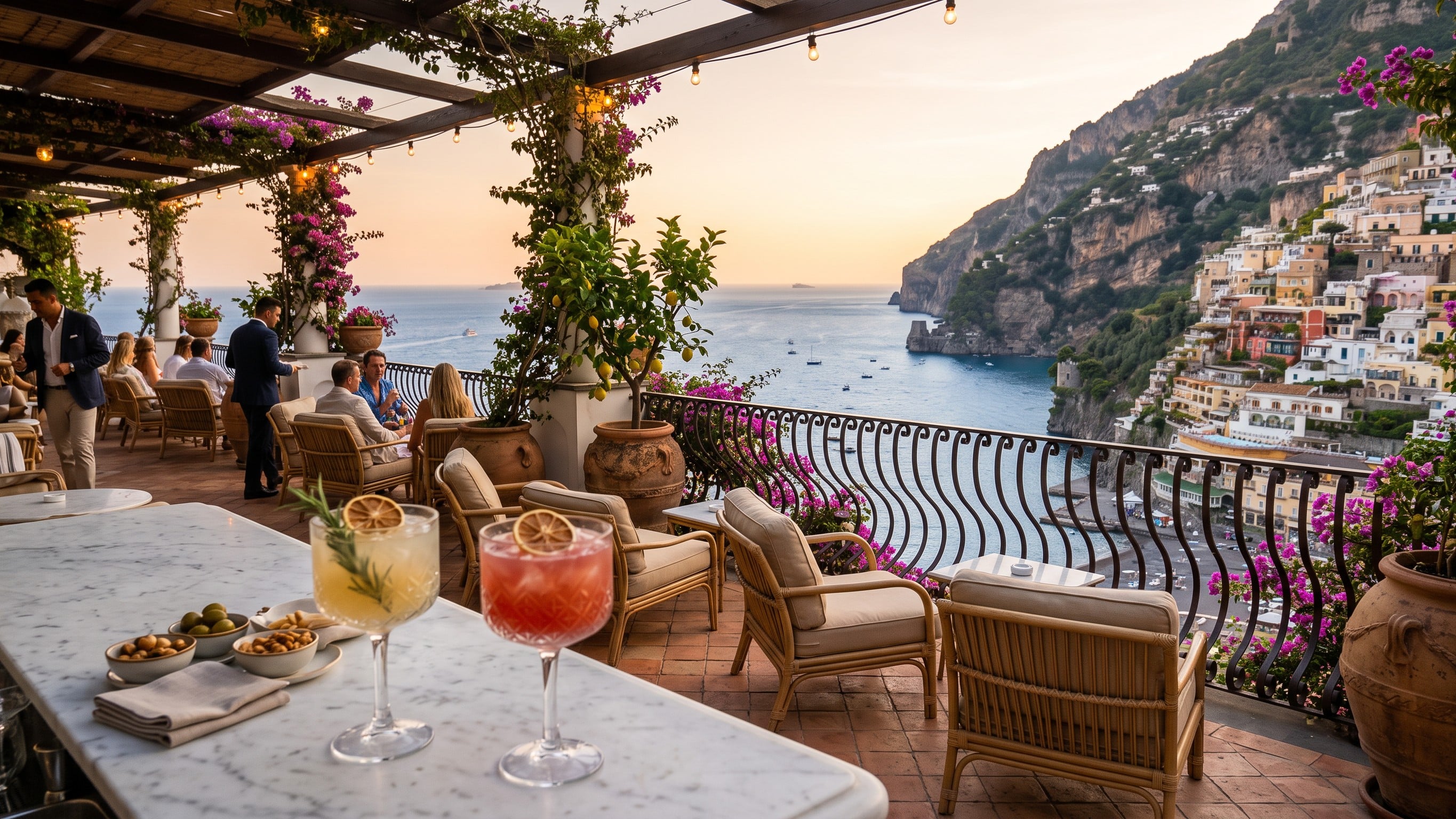 Mediterranean cocktail bar terrace