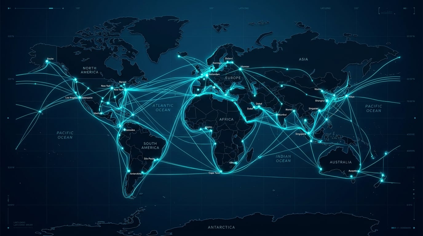 Global logistics network map