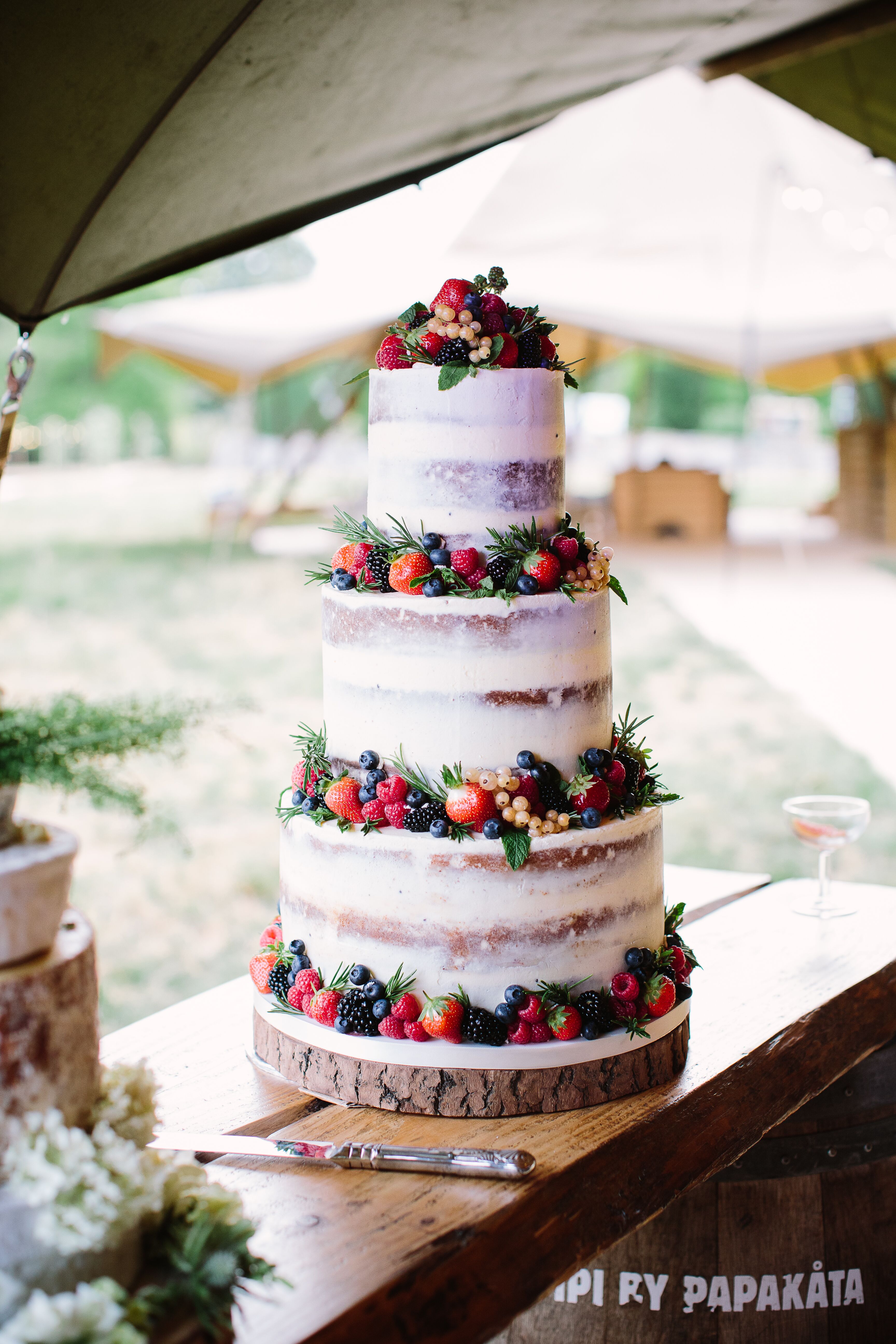 Rustic Naked Wedding Cake
