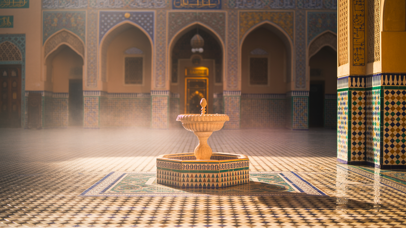 Serene Middle Eastern courtyard