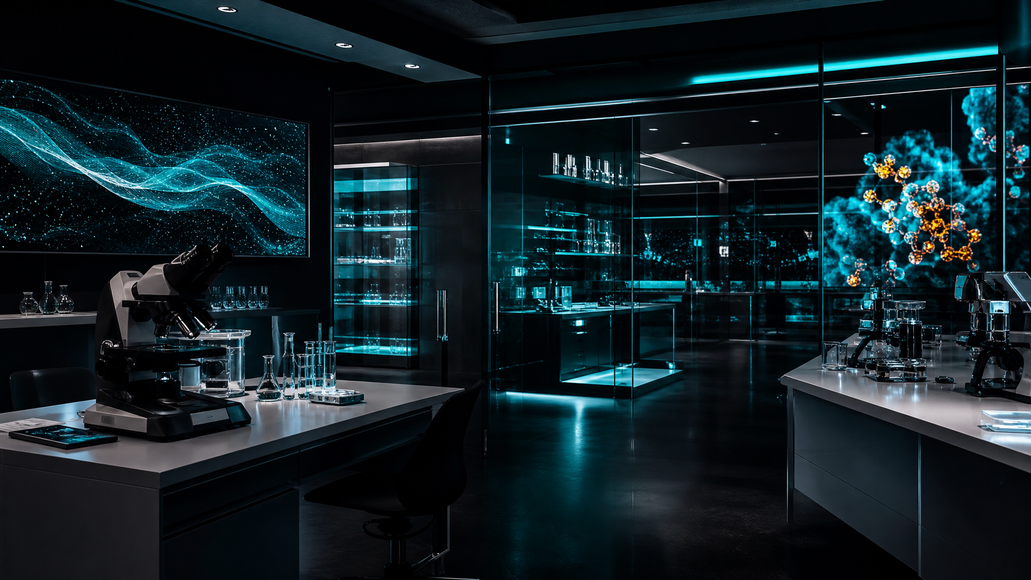 Futuristic biotech laboratory representing OxSHIELD innovation