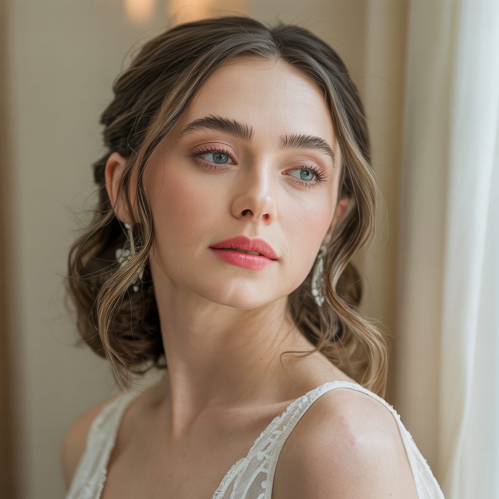 Natural no-makeup makeup bridal look