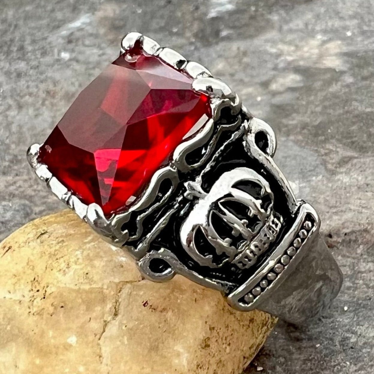 Ruby ring showcasing the stone's distinctive color and setting