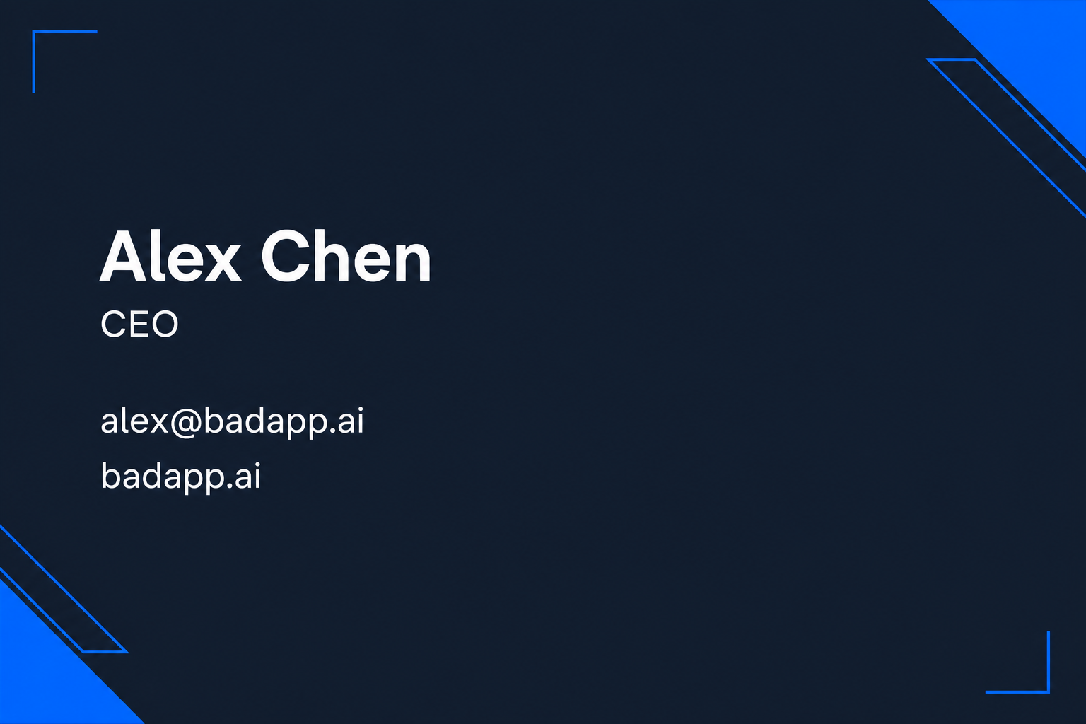 badAPP business card reverse design