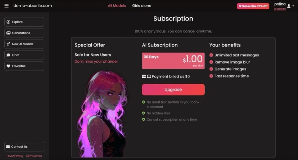 Candy AI Story Mode & Roleplay (NEW) feature screenshot showing Interactive Narrative Adventures