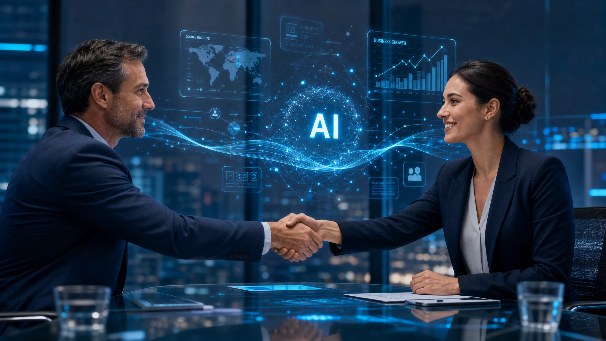 Business consultation with AI elements