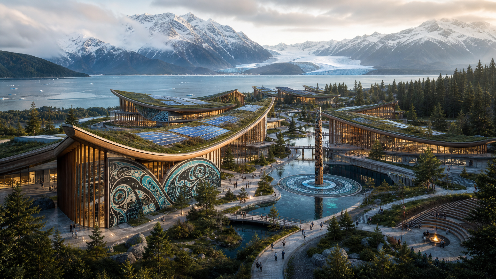 Indigenous futurism campus concept in Yakutat Alaska