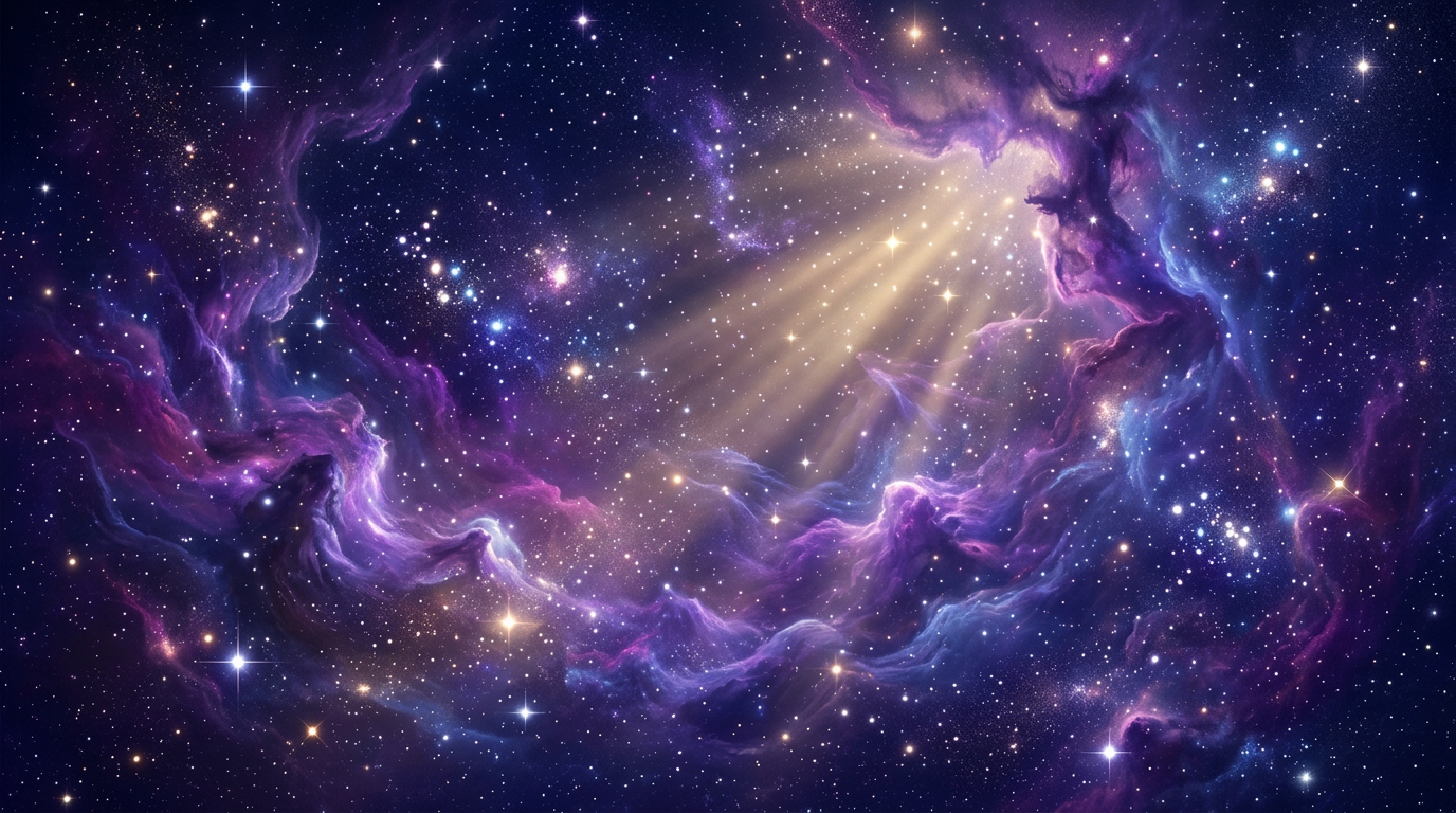 Cosmic celestial background with stars and nebulae