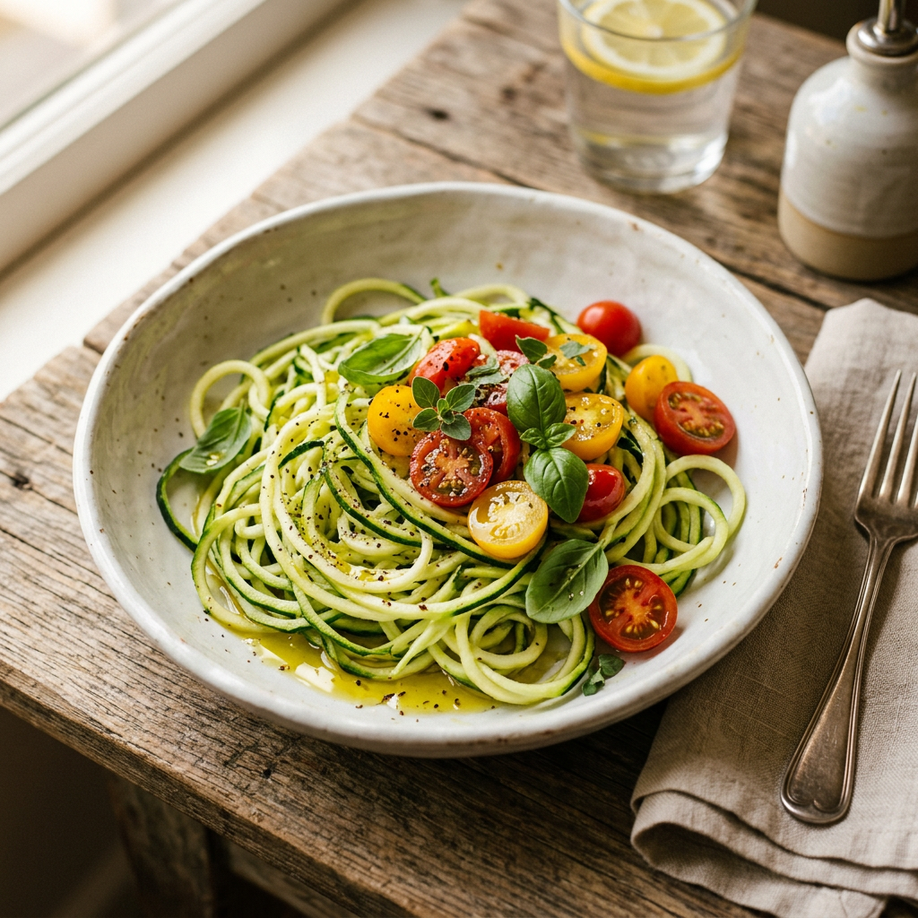 Raw Zucchini Pasta