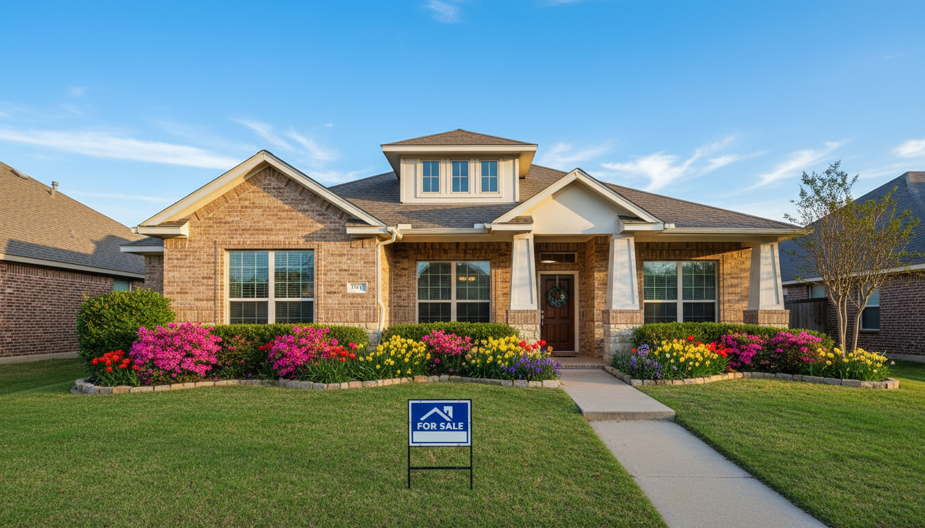 Beautiful home for sale in Leander Texas during spring