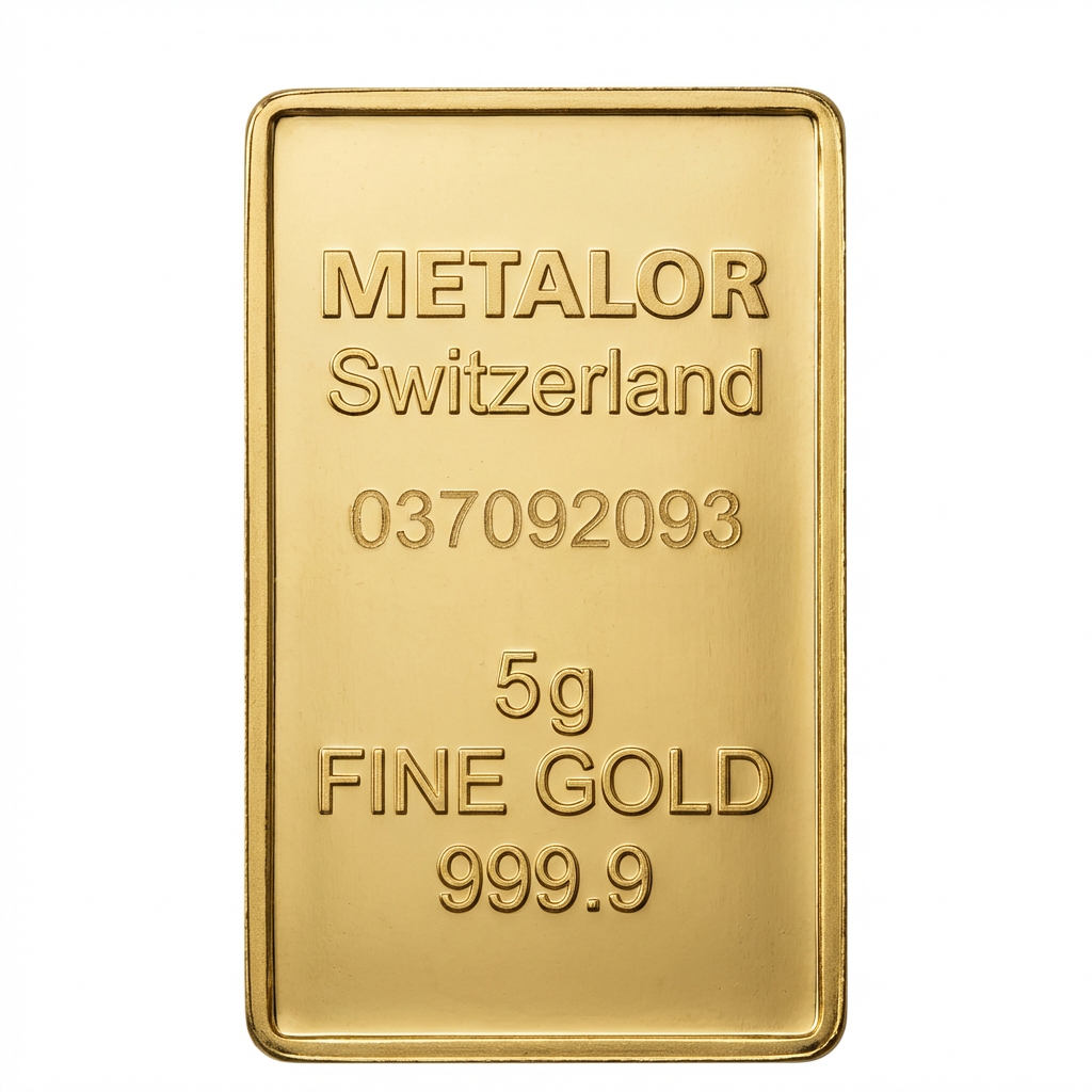 Metalor 5 Gram Gold Bar