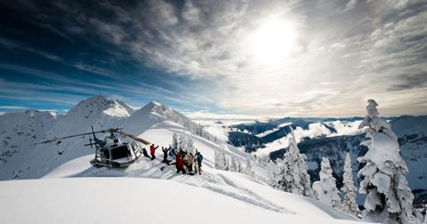 Heli-skiing in the Selkirk Mountains near Revelstoke