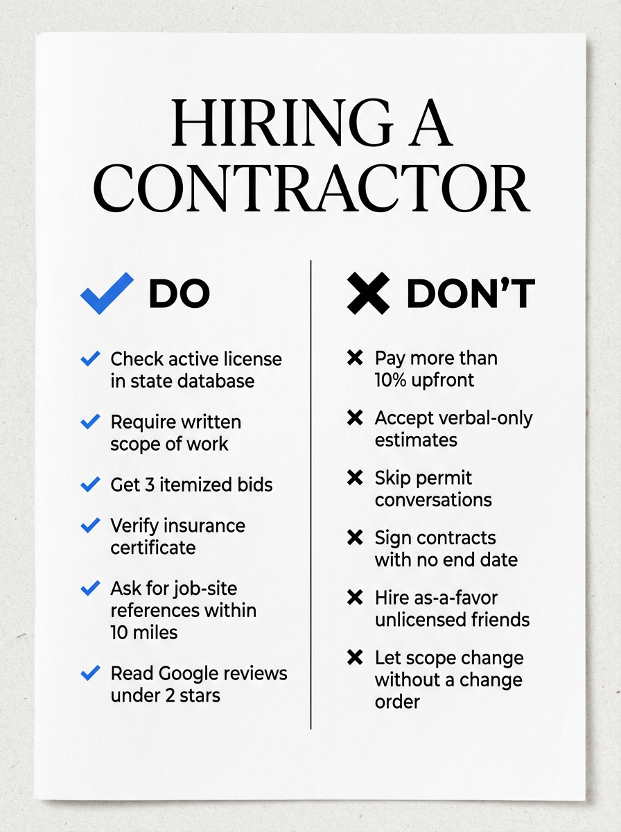 Contractor Do / Don’t Matrix