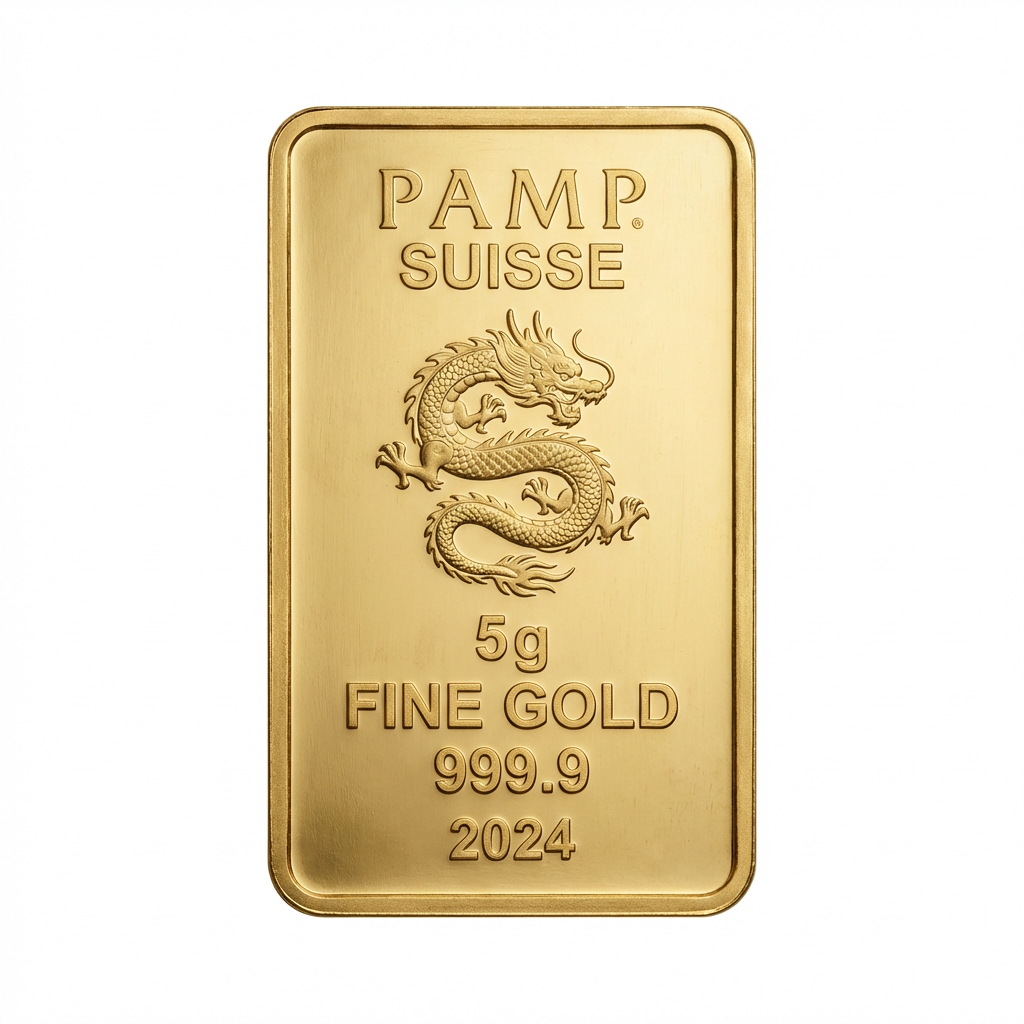 PAMP 5g Lunar Series Dragon 2024 Gold Bar