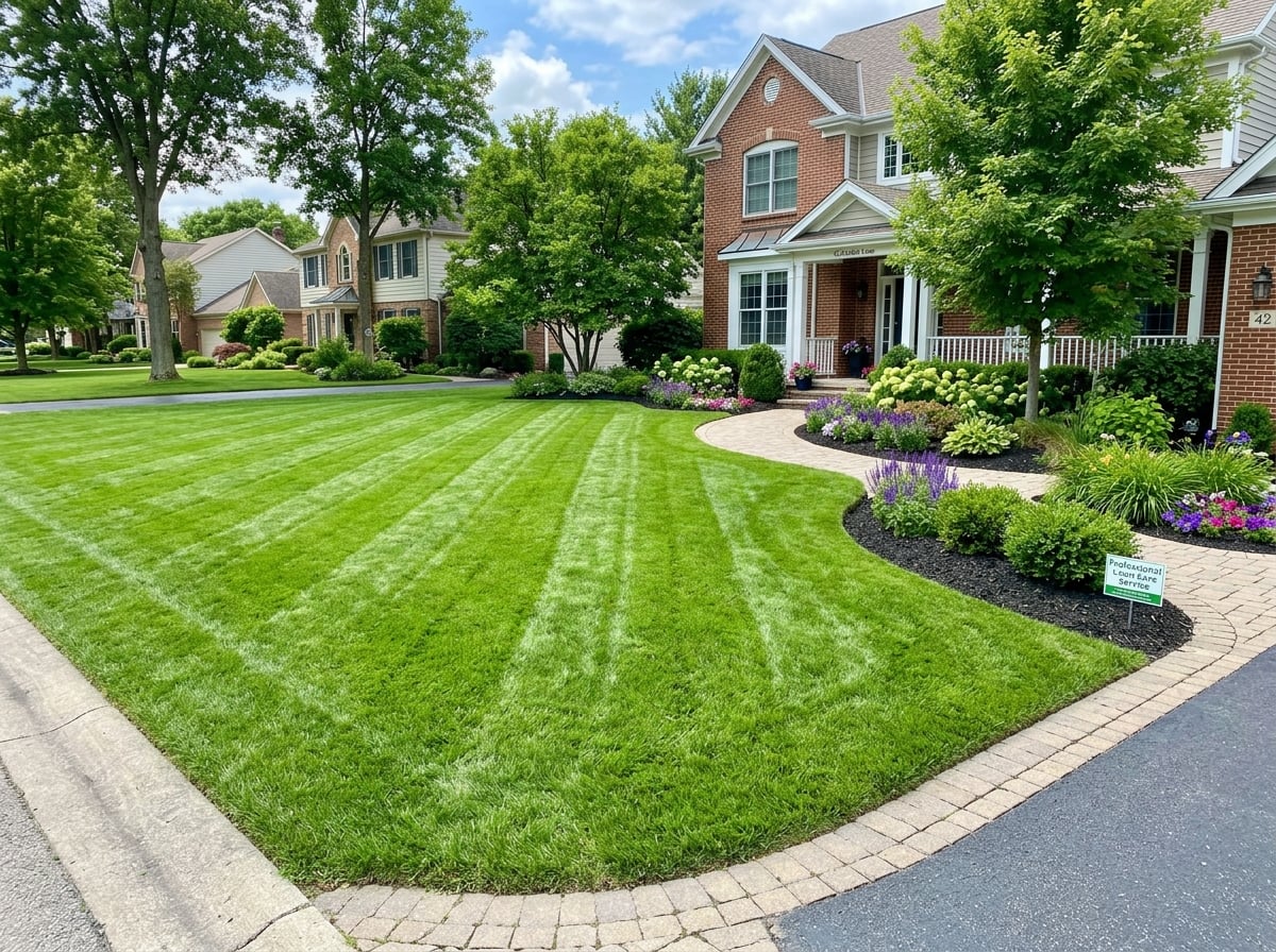 Pristine professional lawn care with vibrant green grass