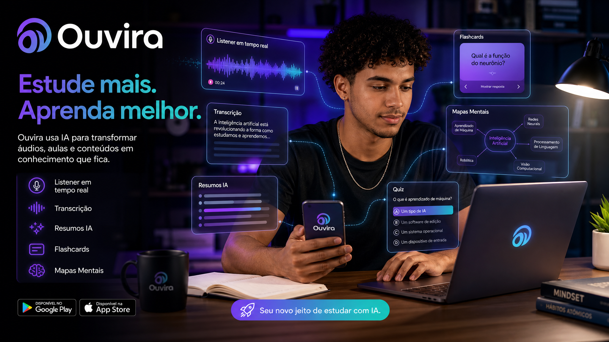 Ouvira - Recursos com inteligência artificial para estudar melhor