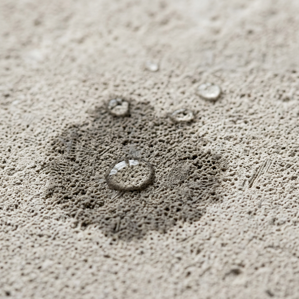 Close-up of the diatomaceous earth stone bath mat surface showing natural texture