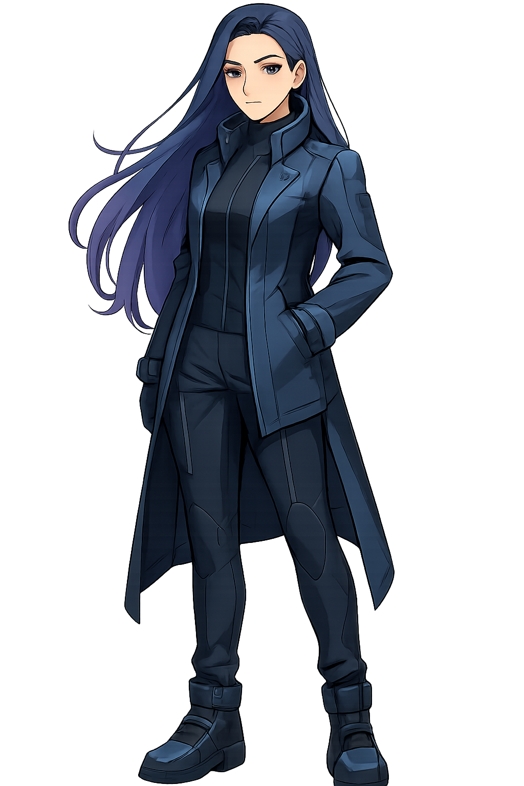 RYU AI Companion - Full Body Anime Girl Character with Transparent Background