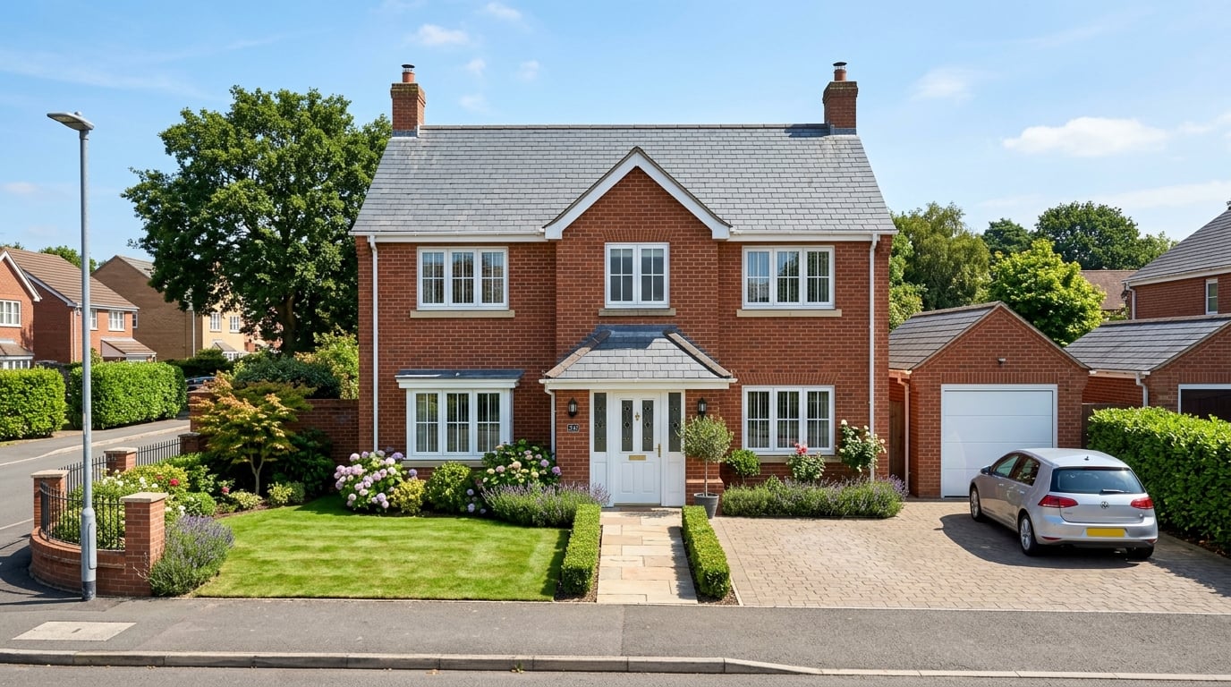 Well-maintained detached British home exterior