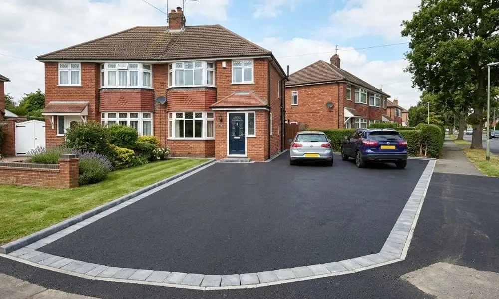 Asphalt driveway at residential property