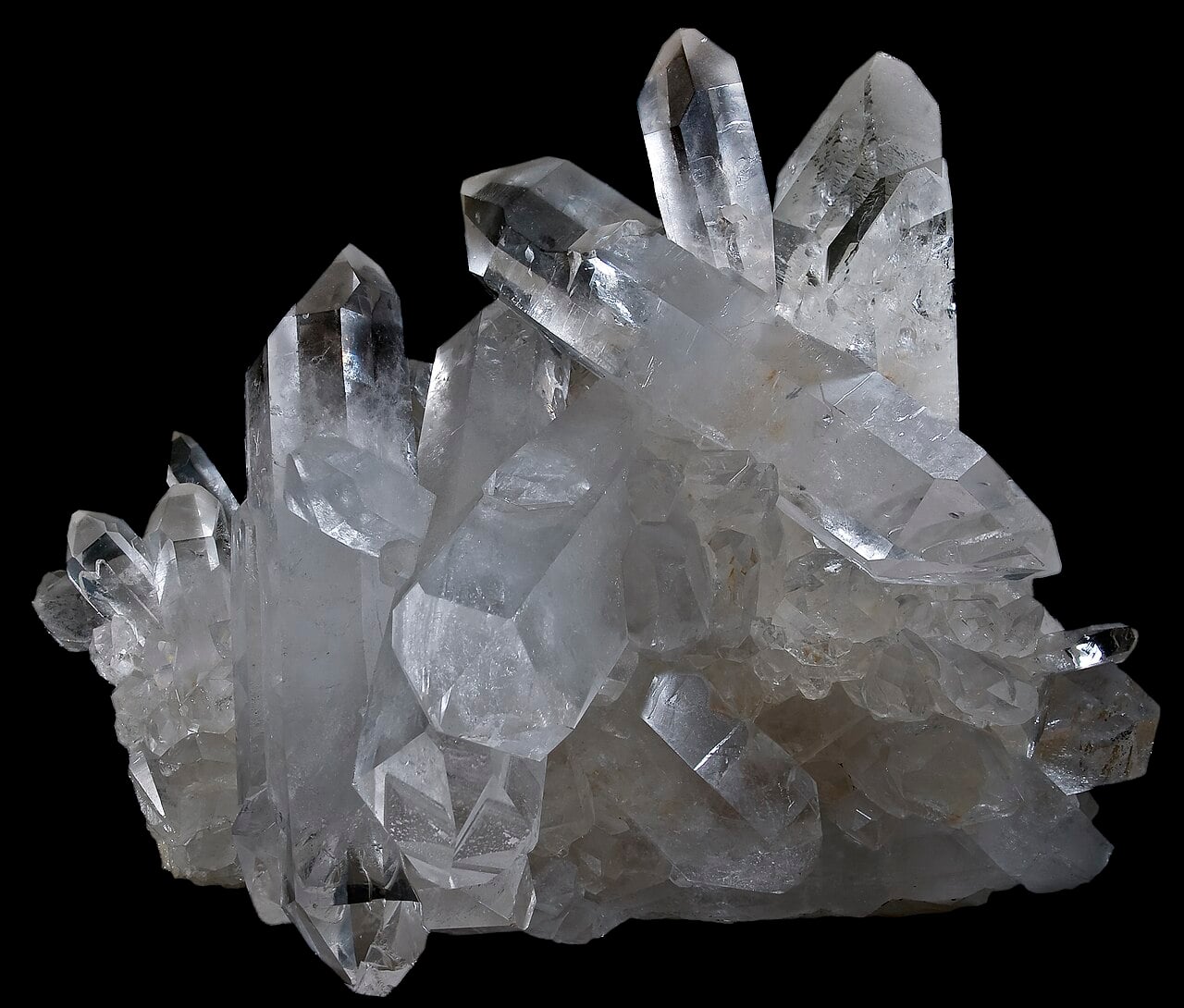 Clear quartz crystals