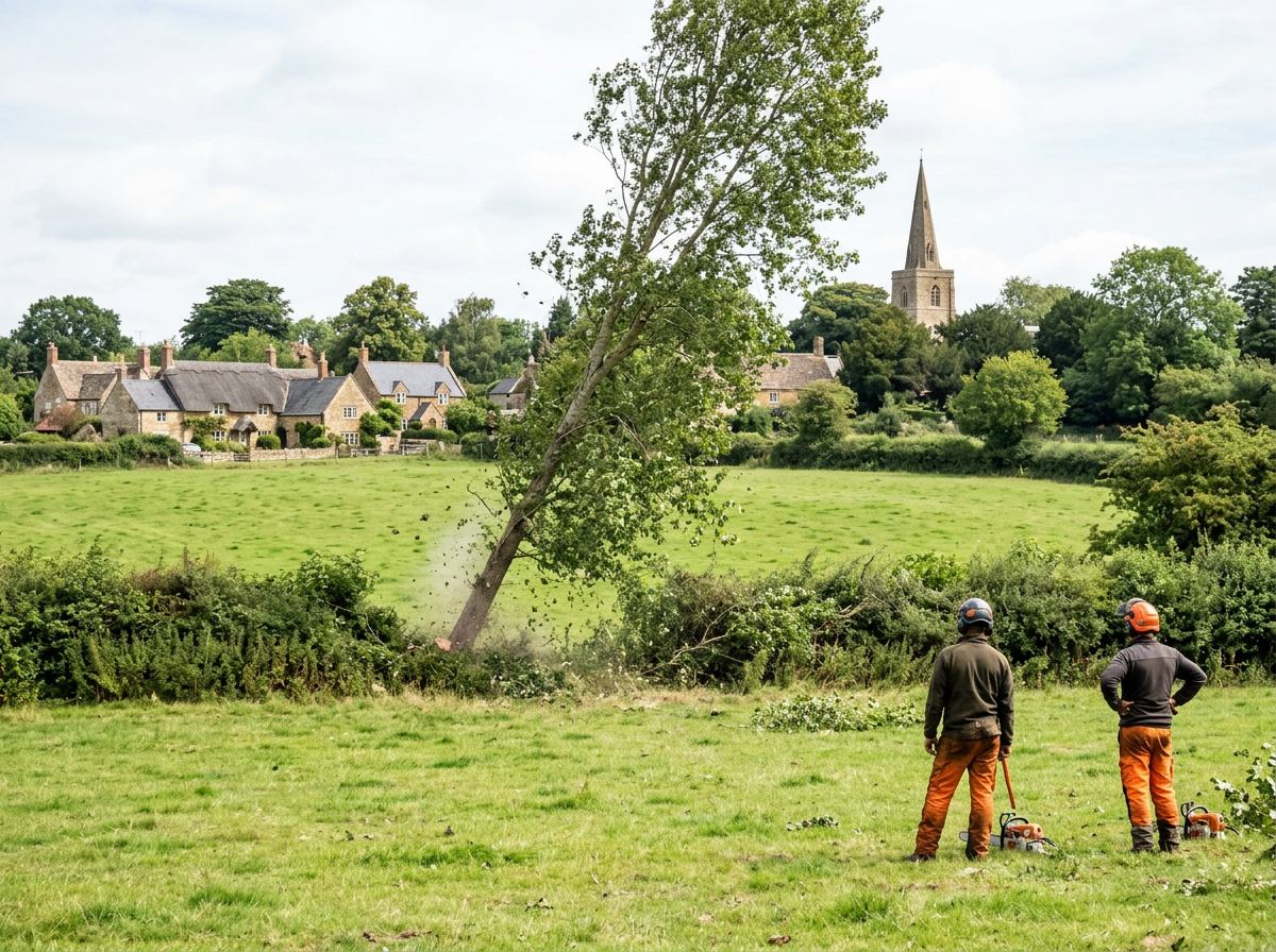 Tree Felling service at a Northamptonshire home
