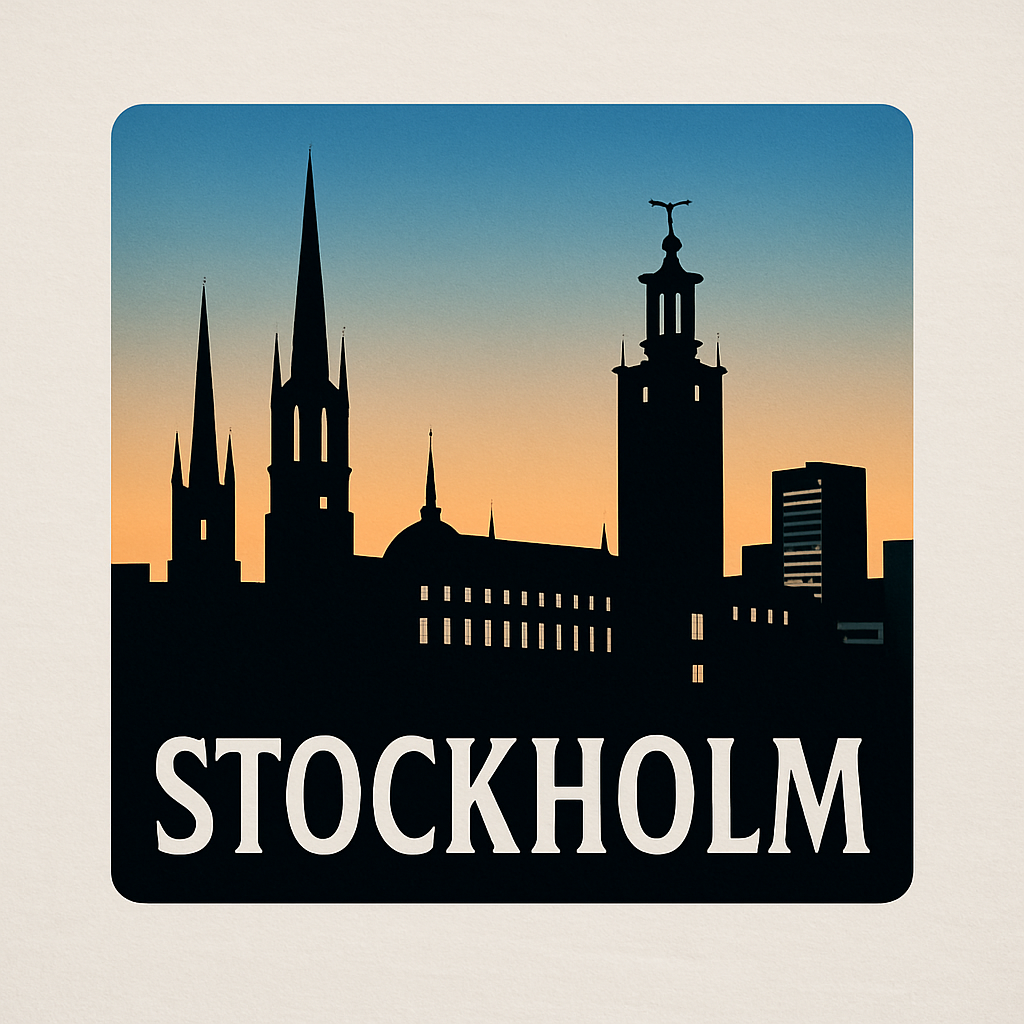 Stockholm Skyline Limited Edition - Exklusiv tolkning av Stockholms silhuett i begränsad upplaga. Endast 500 exemplar tillverkade för de som älskar Sveriges vackraste stad.