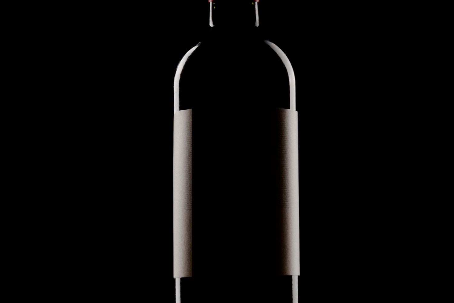 Elegant wine bottles arranged on a dark background