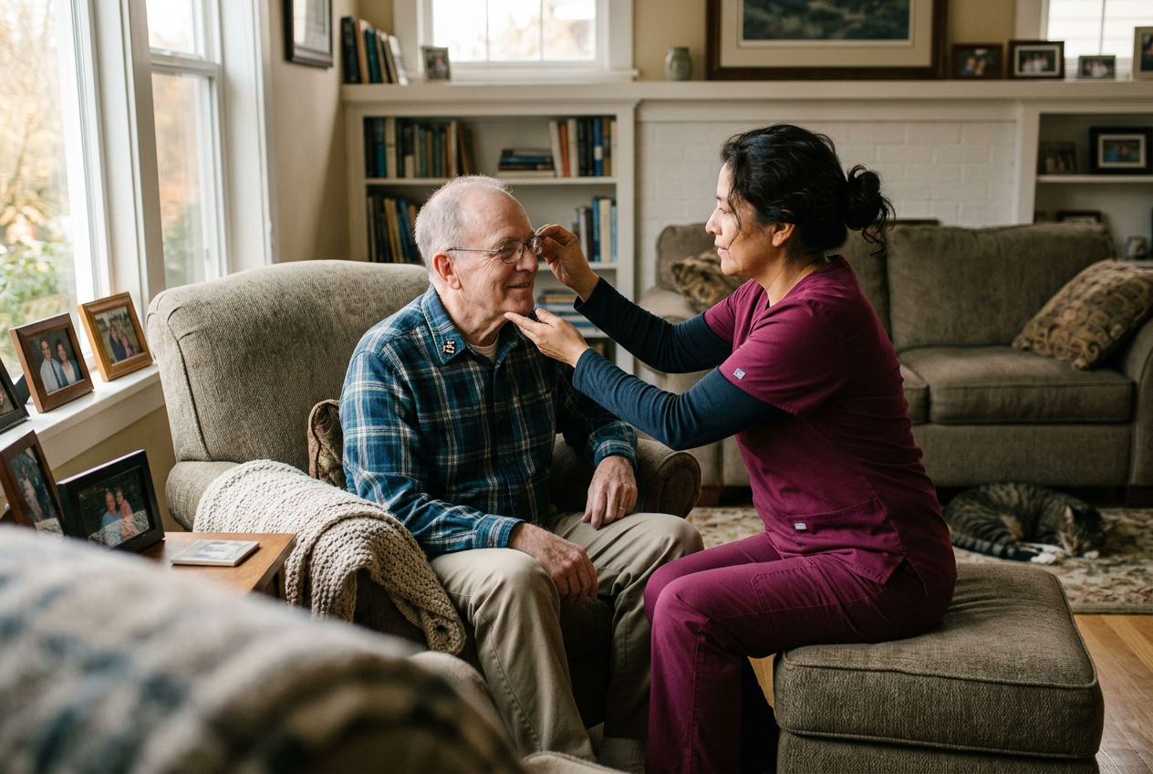 A veteran receiving in-home assistance for a severe service-connected disability