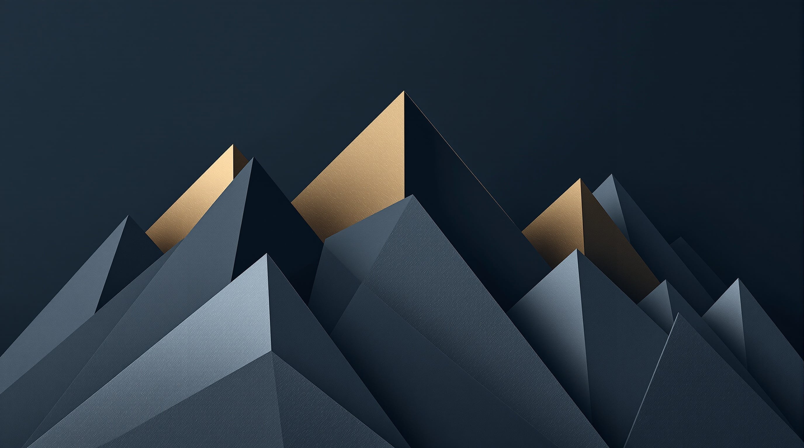 Abstrakte geometrische Berglandschaft – Symbol für Stabilität und Wertaufbau