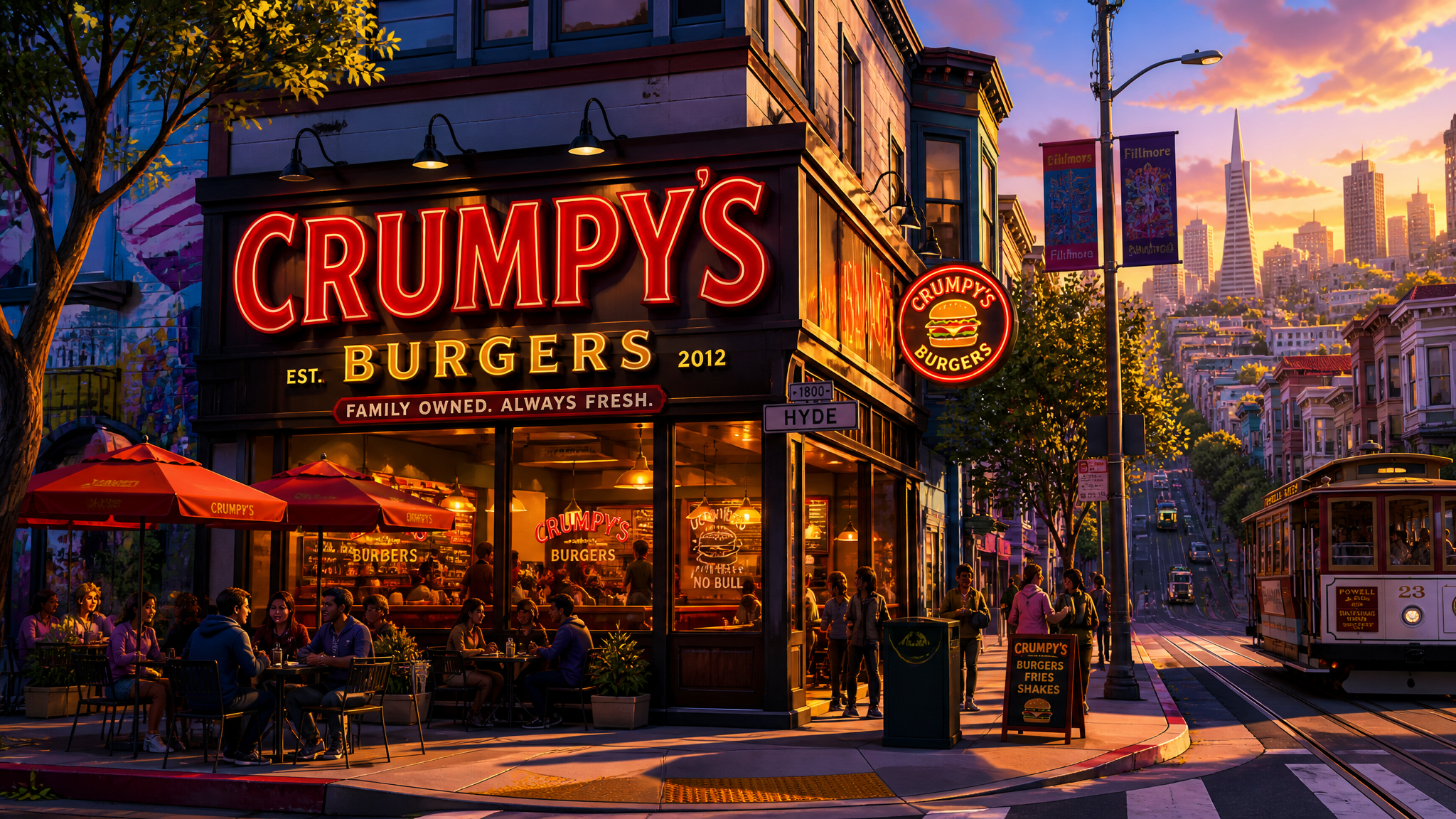 Crumpy's family restaurant exterior on Third Street
