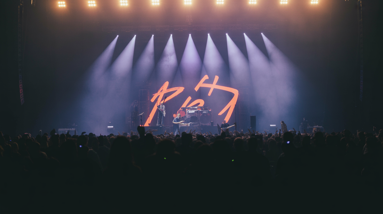 Palco de show com luzes dramáticas