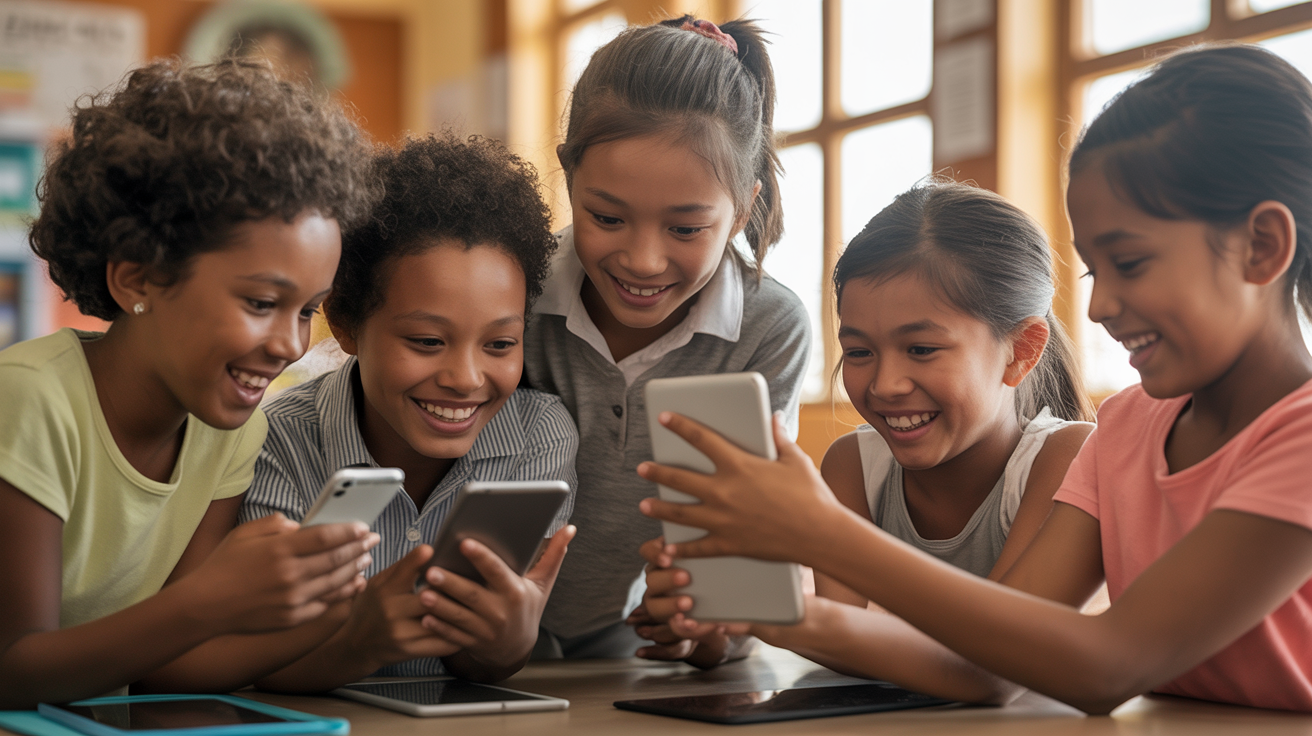 Children learning with technology