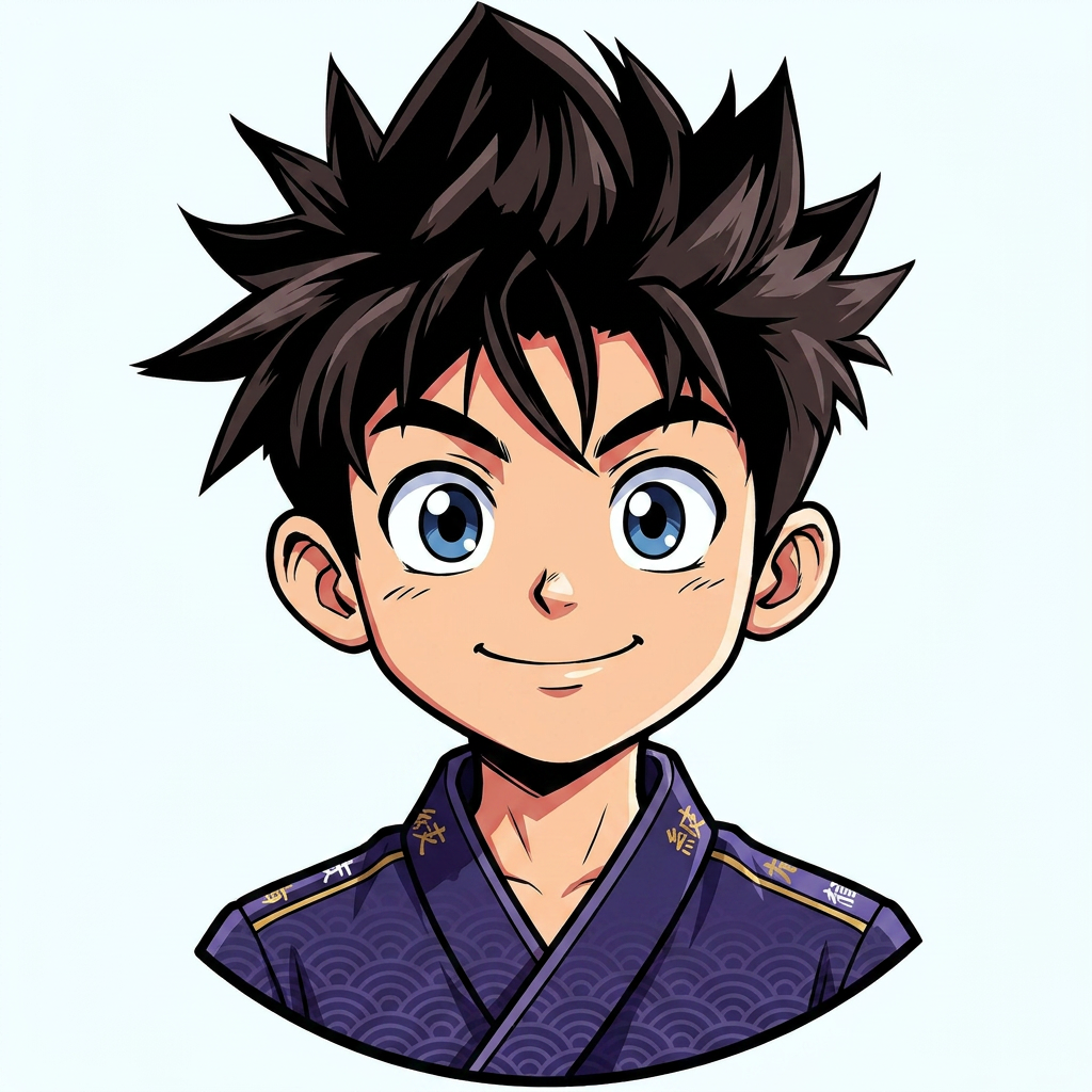 Mahi - manga style illustration of a young snack entrepreneur
