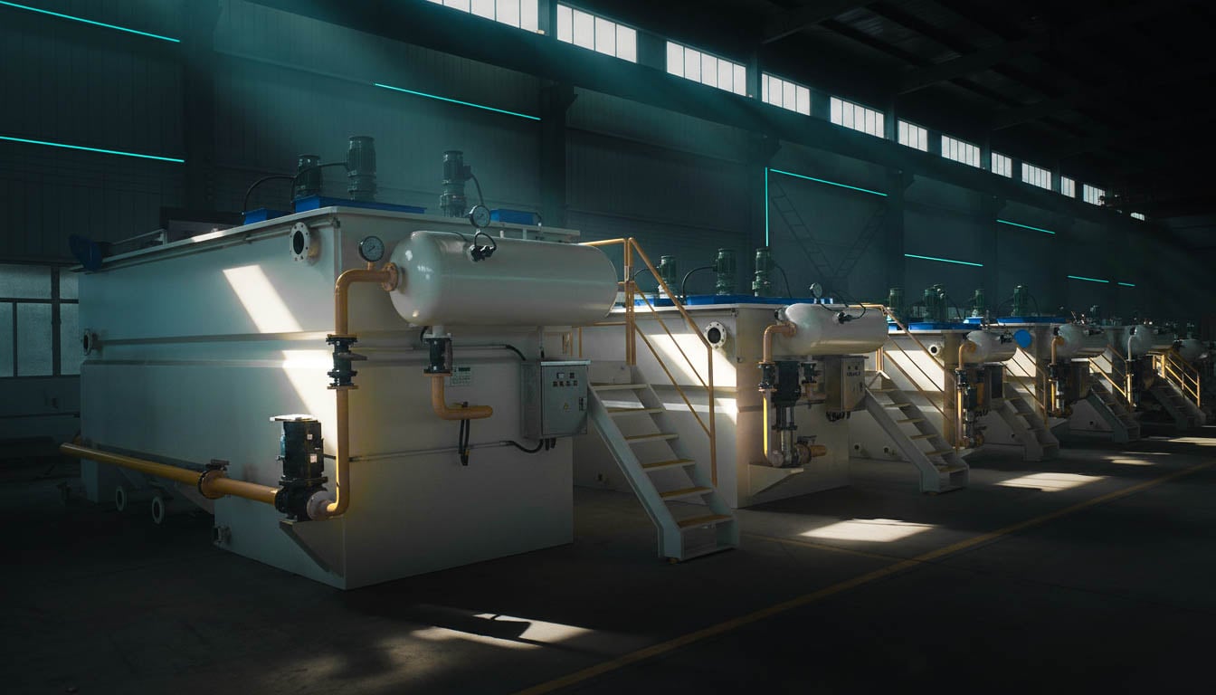 Rental fleet with several dissolved air flotation units