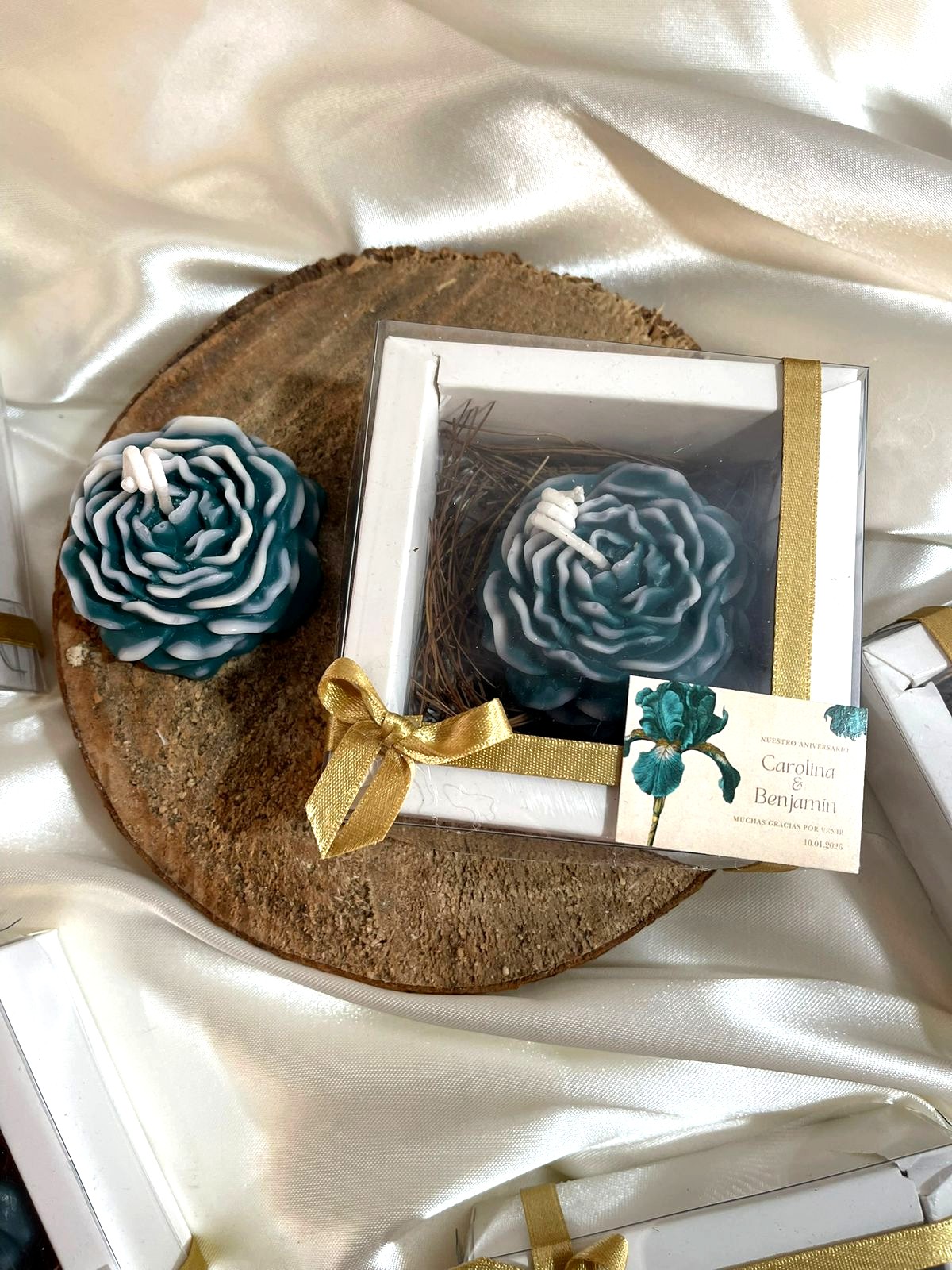Flor en Vela con Caja