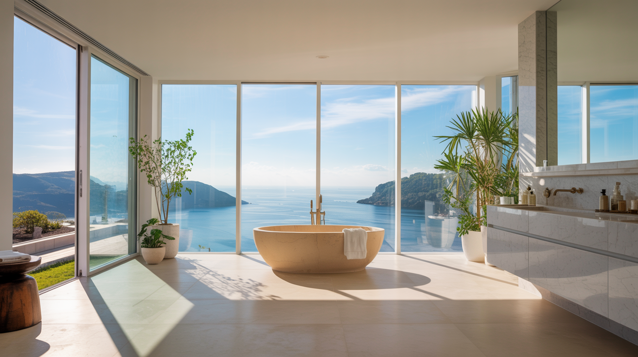 Panoramic luxury master bathroom