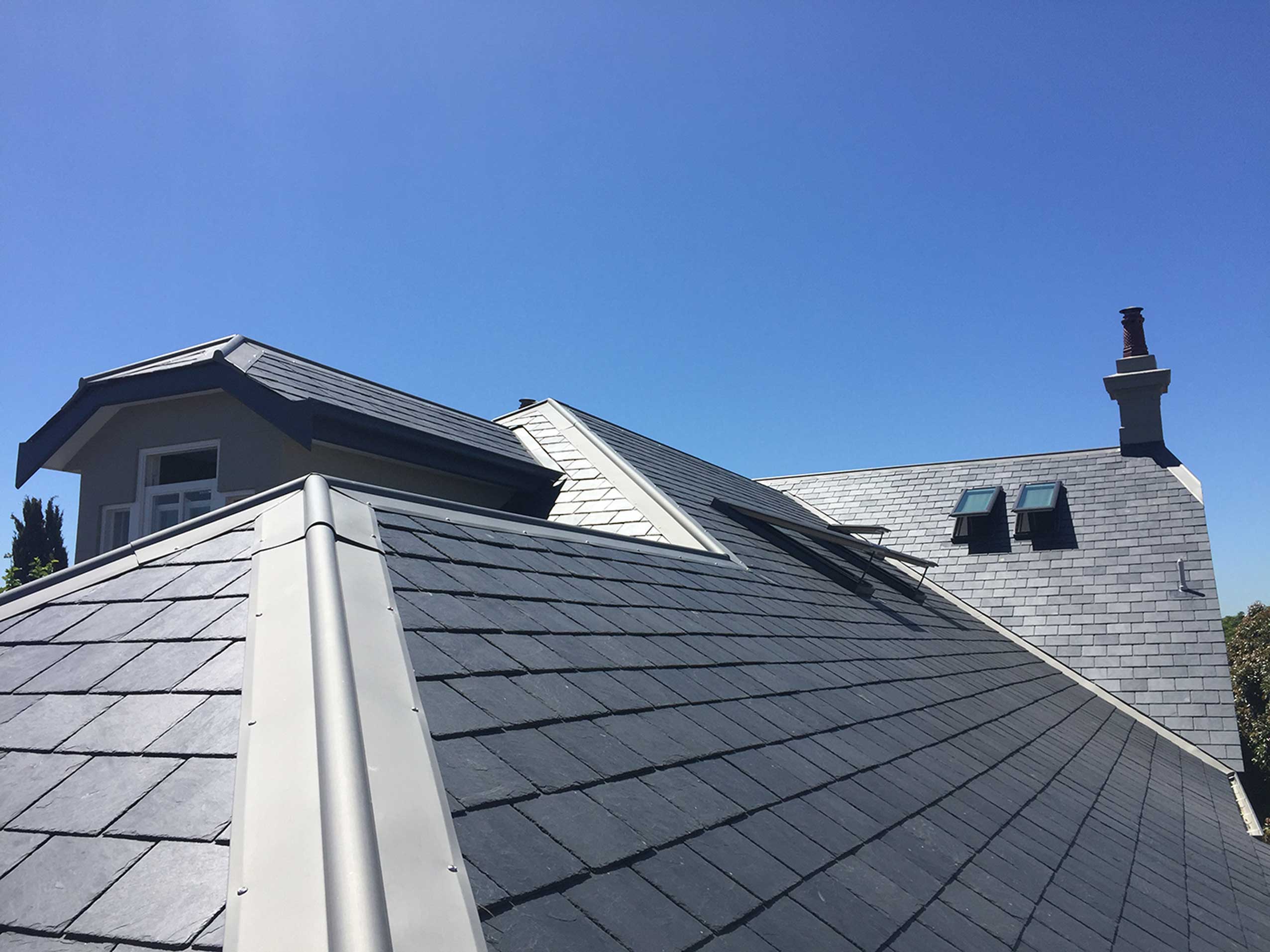 New slate roof installation completed