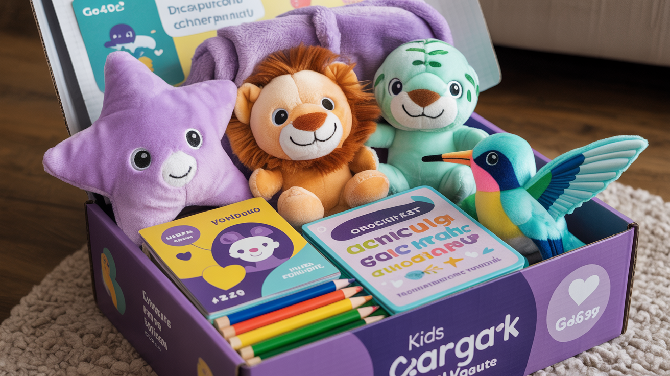 Courage Kit contents showing plush toys and activities