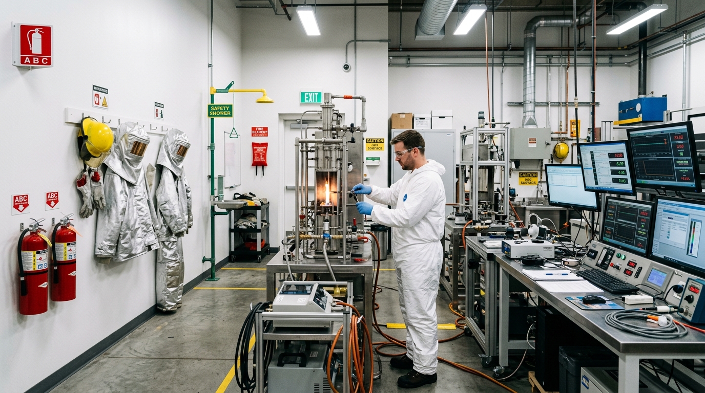 Fire safety testing laboratory equipment