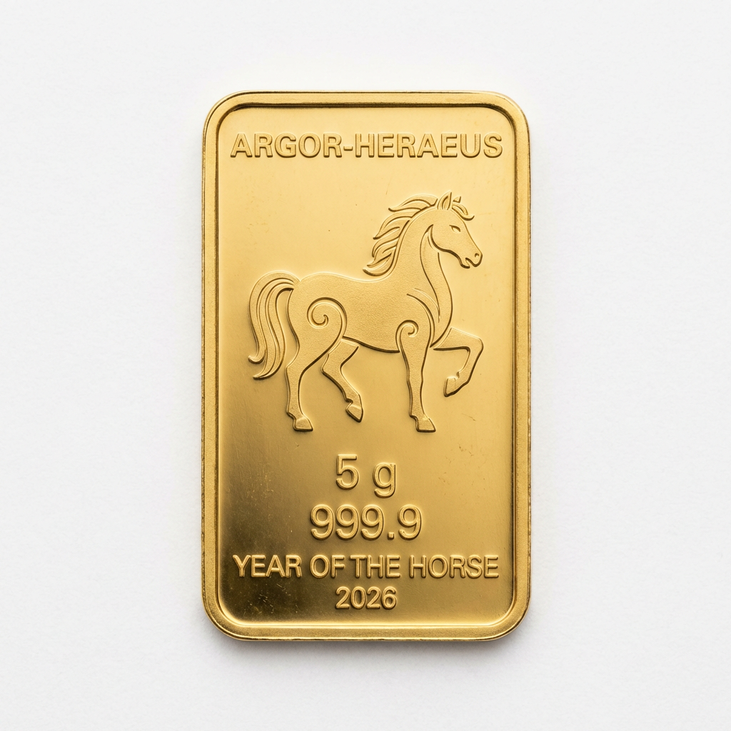 Argor-Heraeus 5g Lunar Horse 2026 Gold Bar