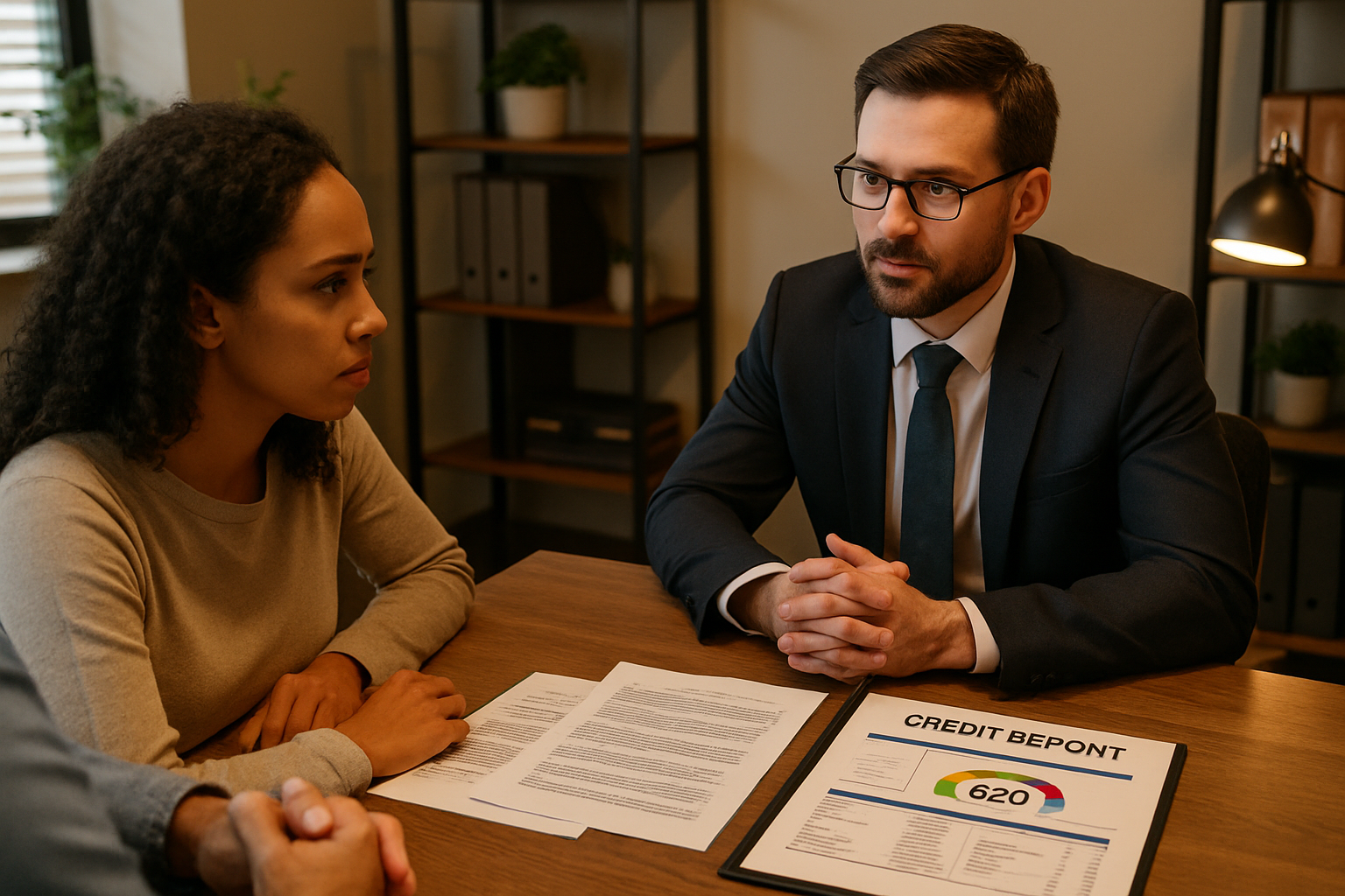 Credit repair financial consultation scene