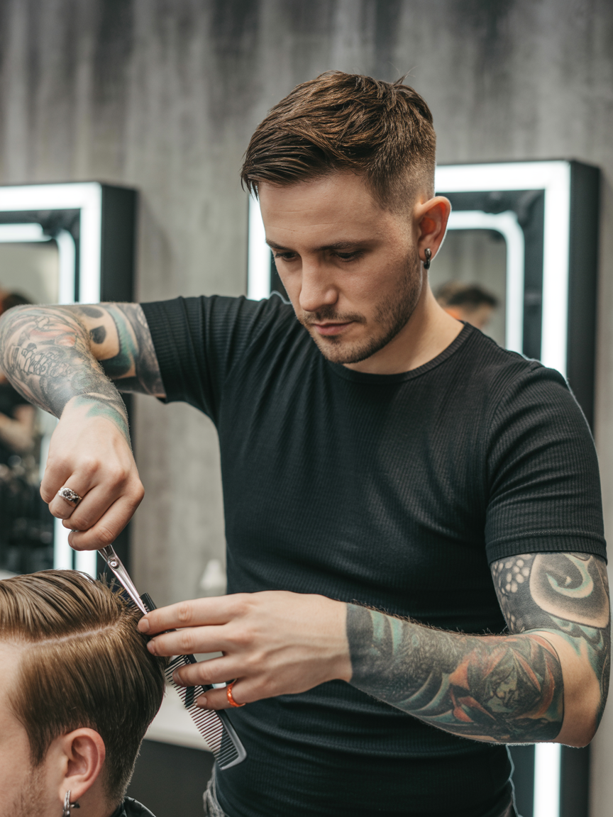 Marco Rossi, Inhaber von Hair & Style, bei der Arbeit im Salon