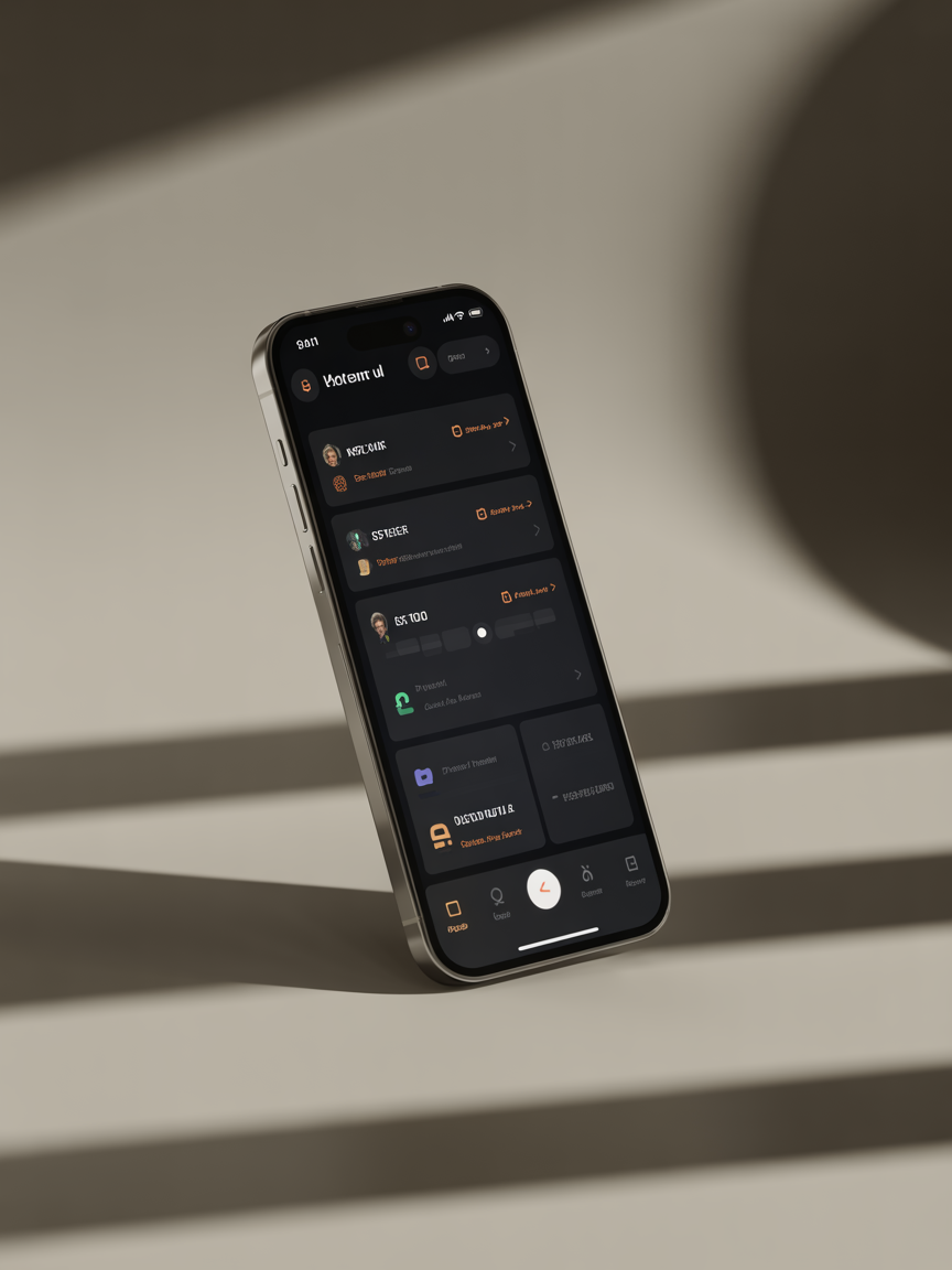 Mobile app project showcase - custom built application interface