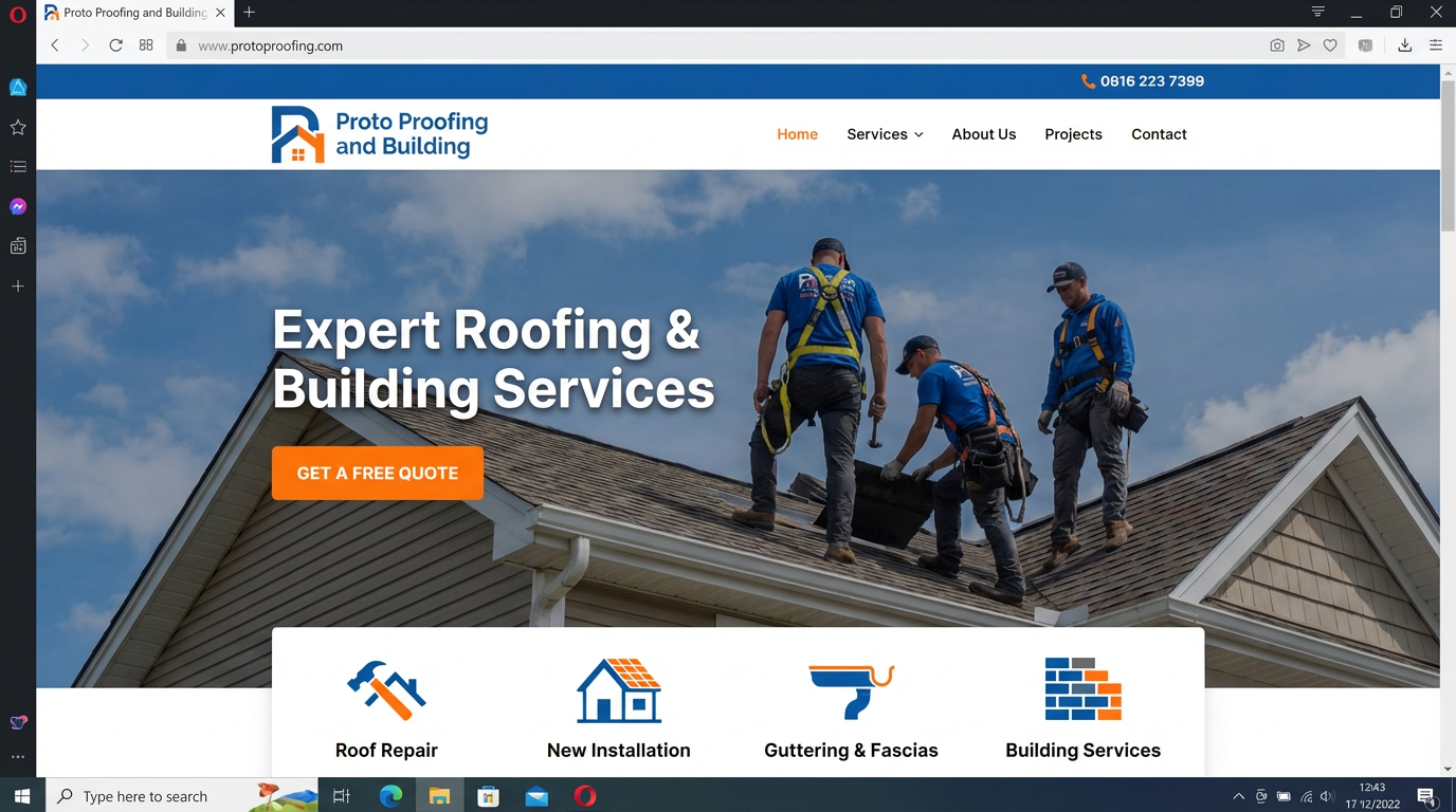 Proto Proofing & Building website screenshot