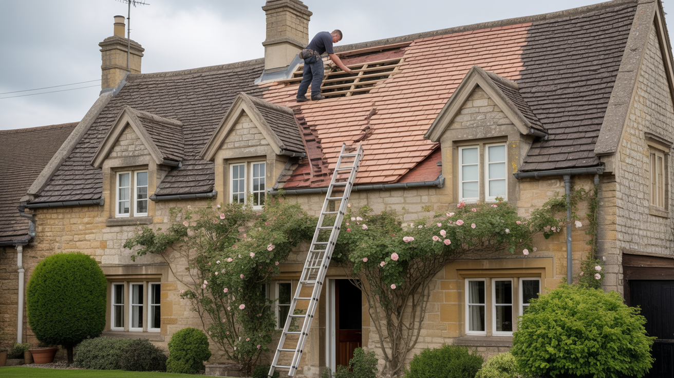 Roof Leak Repair on English Cottage