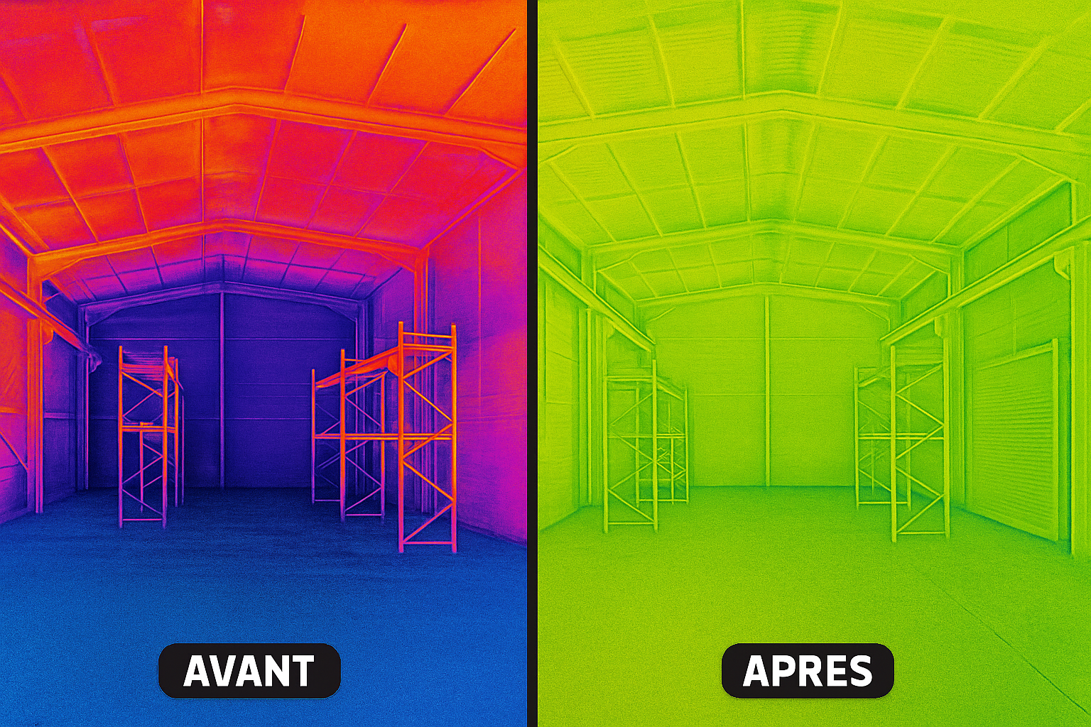 Image thermique montrant la stratification de l'air