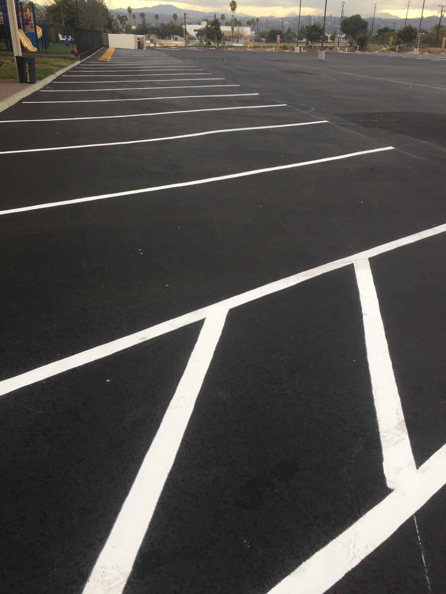 Retail Center Line Striping - Before