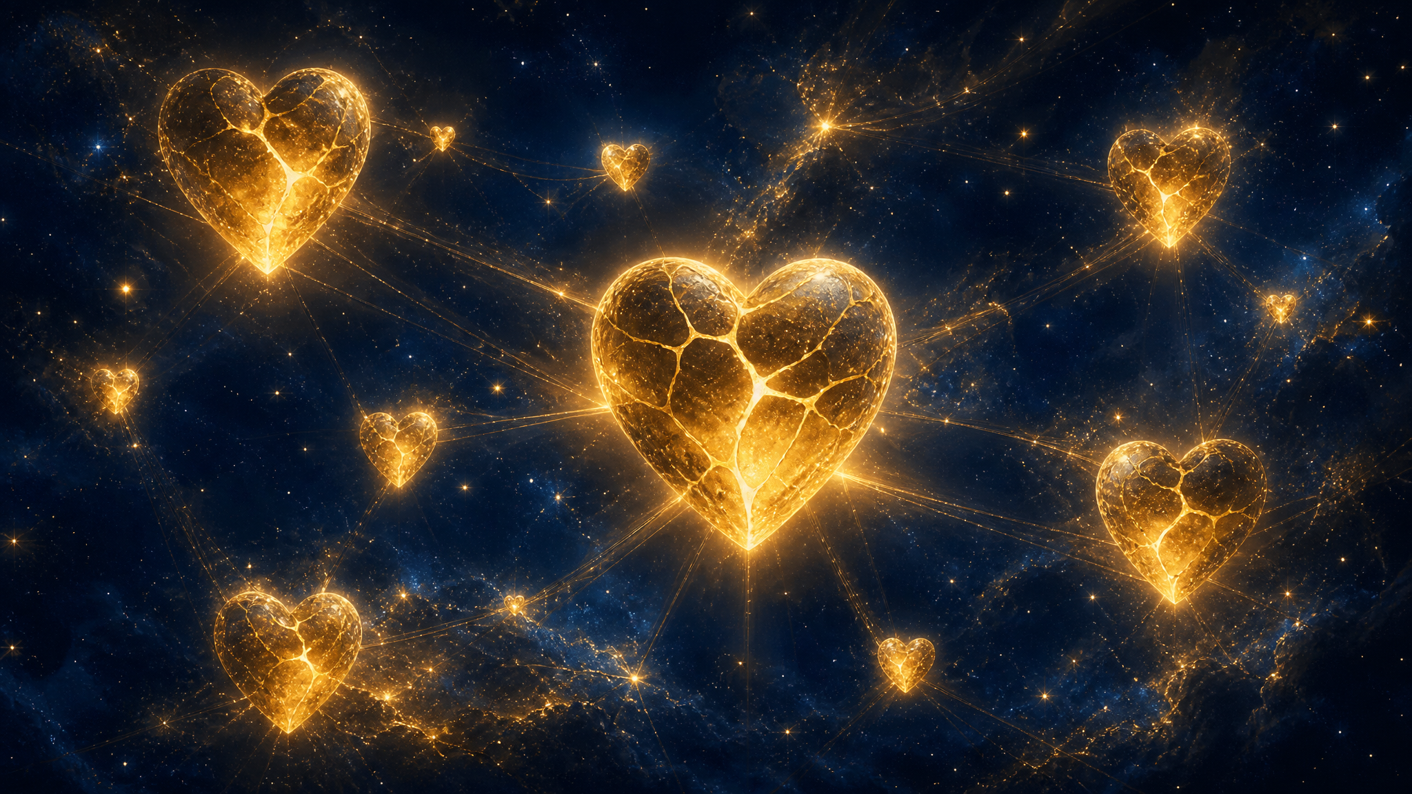Cuori dorati rappresentano la connessione tra le persone trasformate dal metodo