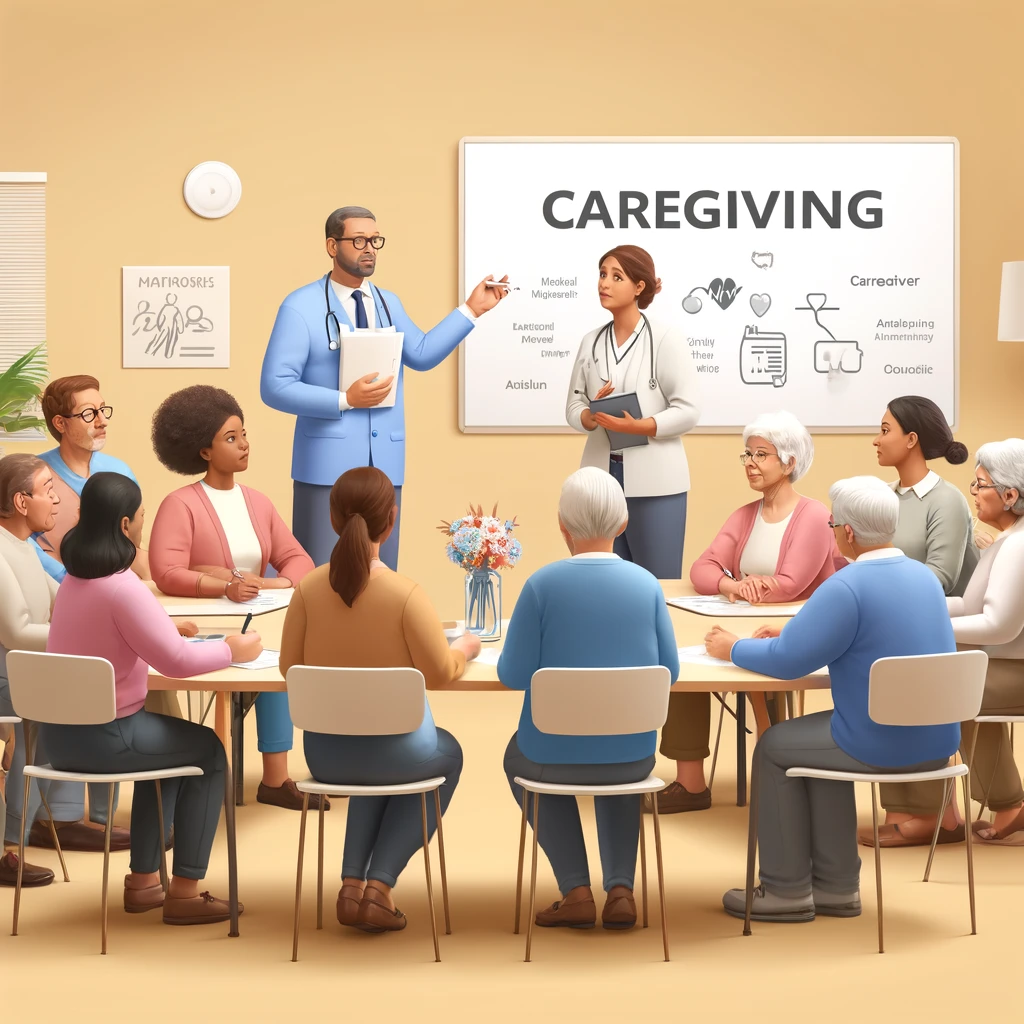 Family meeting with healthcare professional